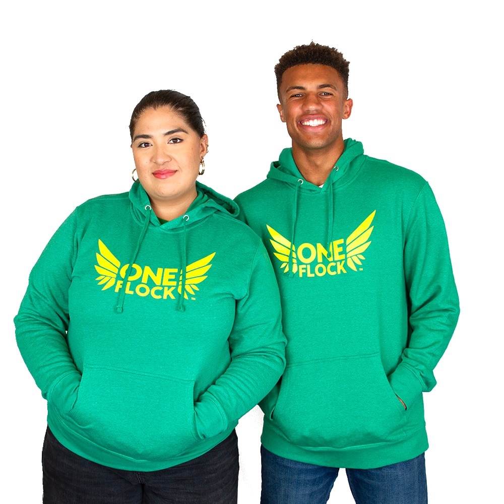 One Flock, McKenzie SewOn, Green, Hoodie, Cotton Blend, Men, Unisex, Football, One Flock, Pullover, Sweatshirt, 965613
